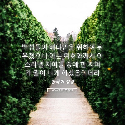 Picture 05 - 사사기 21:15 KOR - 백성들이 베냐민을 위하여 - Bible Verse Picture
