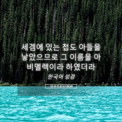 Picture 05 - 사사기 8:31 KOR - 세겜에 있는 첩도 아들을 낳았으므로 - Bible Verse Picture