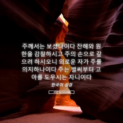 Picture 05 - 시편 10:14 KOR - 주께서는 보셨나이다 잔해와 원한을 - Bible Verse Picture