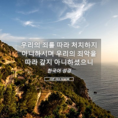 Picture 05 - 시편 103:10 KOR - 우리의 죄를 따라 처치하지 - Bible Verse Picture