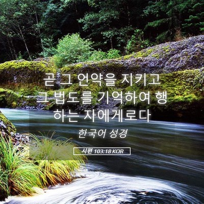 Picture 05 - 시편 103:18 KOR - 곧 그 언약을 지키고 그 법도를 - Bible Verse Picture