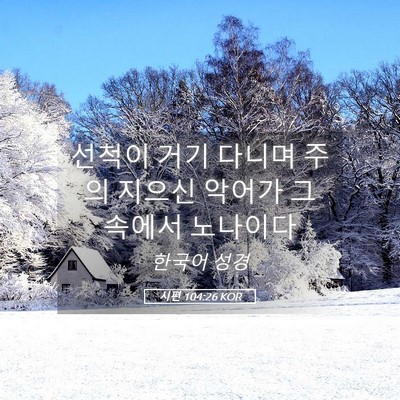 Picture 05 - 시편 104:26 KOR - 선척이 거기 다니며 주의 지으신 - Bible Verse Picture