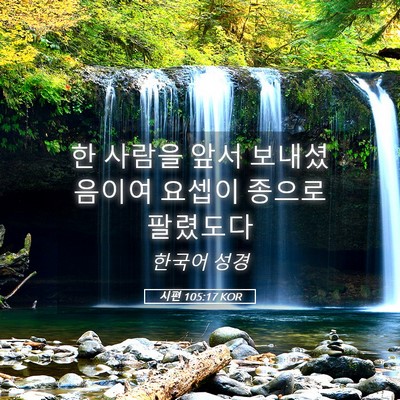 Picture 05 - 시편 105:17 KOR - 한 사람을 앞서 보내셨음이여 요셉이 - Bible Verse Picture