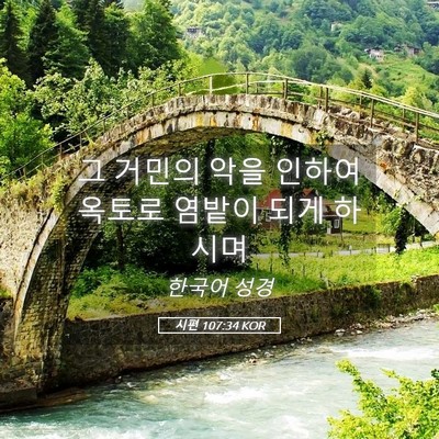 Picture 05 - 시편 107:34 KOR - 그 거민의 악을 인하여 옥토로 - Bible Verse Picture