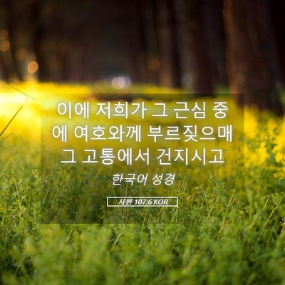 Picture 05 - 시편 107:6 KOR - 이에 저희가 그 근심 중에 여호와께 - Bible Verse Picture