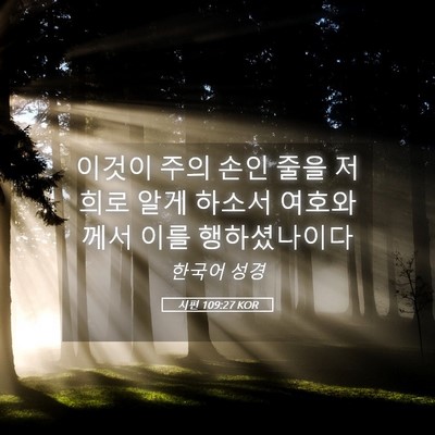 Picture 05 - 시편 109:27 KOR - 이것이 주의 손인 줄을 저희로 알게 - Bible Verse Picture