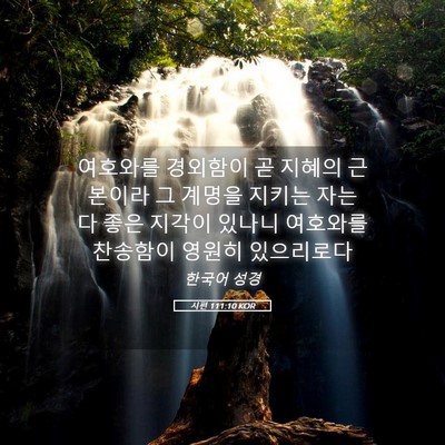 Picture 05 - 시편 111:10 KOR - 여호와를 경외함이 곧 지혜의 - Bible Verse Picture