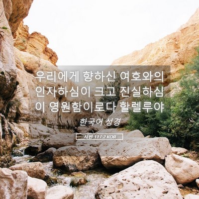 Picture 05 - 시편 117:2 KOR - 우리에게 향하신 여호와의 - Bible Verse Picture