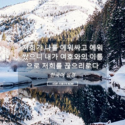 Picture 05 - 시편 118:11 KOR - 저희가 나를 에워싸고 에워쌌으니 - Bible Verse Picture