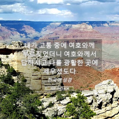 Picture 05 - 시편 118:5 KOR - 내가 고통 중에 여호와께 - Bible Verse Picture