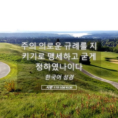Picture 05 - 시편 119:106 KOR - 주의 의로운 규례를 지키기로 - Bible Verse Picture