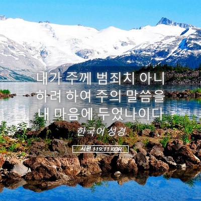 Picture 05 - 시편 119:11 KOR - 내가 주께 범죄치 아니하려 하여 - Bible Verse Picture