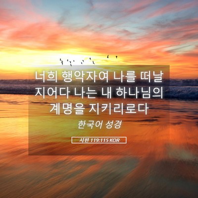 Picture 05 - 시편 119:115 KOR - 너희 행악자여 나를 떠날지어다 나는 - Bible Verse Picture