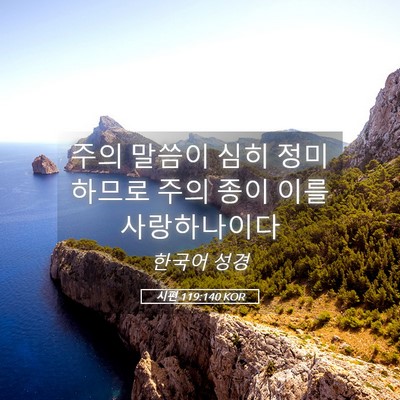 Picture 05 - 시편 119:140 KOR - 주의 말씀이 심히 정미하므로 주의 - Bible Verse Picture