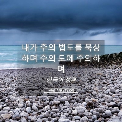 Picture 05 - 시편 119:15 KOR - 내가 주의 법도를 묵상하며 주의 - Bible Verse Picture