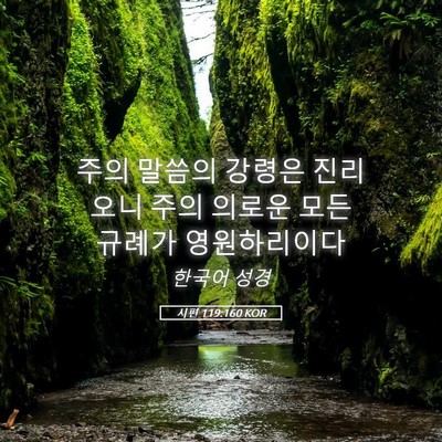 Picture 05 - 시편 119:160 KOR - 주의 말씀의 강령은 진리오니 주의 - Bible Verse Picture