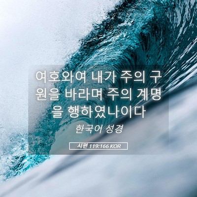 Picture 05 - 시편 119:166 KOR - 여호와여 내가 주의 구원을 바라며 - Bible Verse Picture