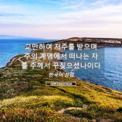 Picture 05 - 시편 119:21 KOR - 교만하여 저주를 받으며 주의 - Bible Verse Picture