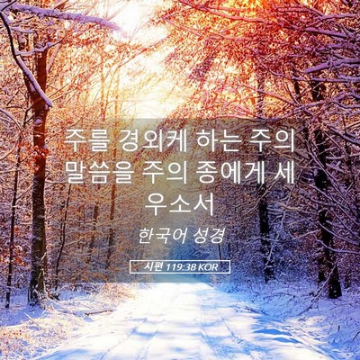 Picture 05 - 시편 119:38 KOR - 주를 경외케 하는 주의 말씀을 주의 - Bible Verse Picture