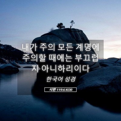 Picture 05 - 시편 119:6 KOR - 내가 주의 모든 계명에 주의할 - Bible Verse Picture