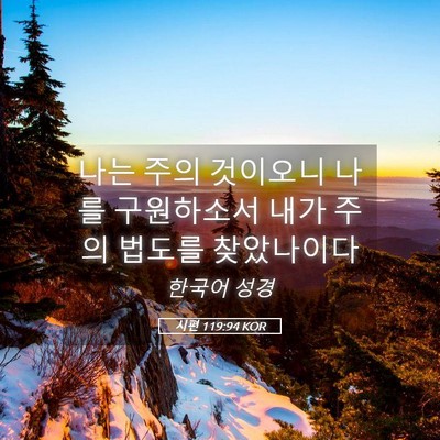 Picture 05 - 시편 119:94 KOR - 나는 주의 것이오니 나를 구원하소서 - Bible Verse Picture