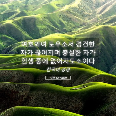 Picture 05 - 시편 12:1 KOR - 여호와여 도우소서 경건한 자가 - Bible Verse Picture
