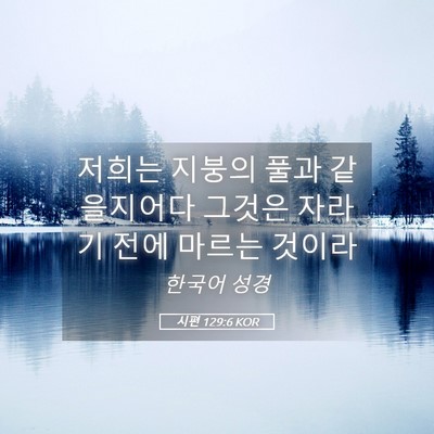 Picture 05 - 시편 129:6 KOR - 저희는 지붕의 풀과 같을지어다 - Bible Verse Picture