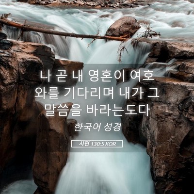 Picture 05 - 시편 130:5 KOR - 나 곧 내 영혼이 여호와를 기다리며 - Bible Verse Picture