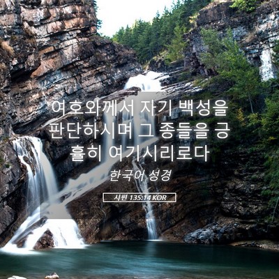Picture 05 - 시편 135:14 KOR - 여호와께서 자기 백성을 판단하시며 - Bible Verse Picture