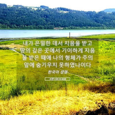 Picture 05 - 시편 139:15 KOR - 내가 은밀한 데서 지음을 받고 땅의 - Bible Verse Picture