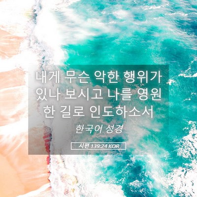 Picture 05 - 시편 139:24 KOR - 내게 무슨 악한 행위가 있나 보시고 - Bible Verse Picture