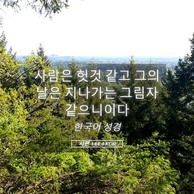 Picture 05 - 시편 144:4 KOR - 사람은 헛것 같고 그의 날은 - Bible Verse Picture