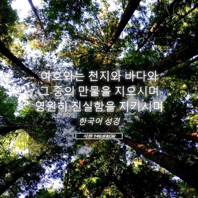 Picture 05 - 시편 146:6 KOR - 여호와는 천지와 바다와 그 중의 - Bible Verse Picture
