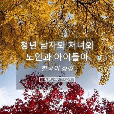 Picture 05 - 시편 148:12 KOR - 청년 남자와 처녀와 노인과 - Bible Verse Picture