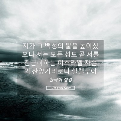 Picture 05 - 시편 148:14 KOR - 저가 그 백성의 뿔을 높이셨으니 - Bible Verse Picture