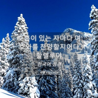 Picture 05 - 시편 150:6 KOR - 호흡이 있는 자마다 여호와를 - Bible Verse Picture