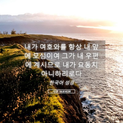 Picture 05 - 시편 16:8 KOR - 내가 여호와를 항상 내 앞에 - Bible Verse Picture