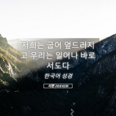 Picture 05 - 시편 20:8 KOR - 저희는 굽어 엎드러지고 우리는 - Bible Verse Picture