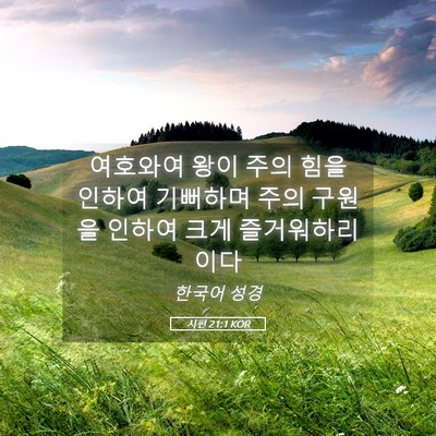 Picture 05 - 시편 21:1 KOR - 여호와여 왕이 주의 힘을 인하여 - Bible Verse Picture