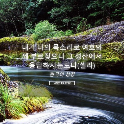 Picture 05 - 시편 3:4 KOR - 내가 나의 목소리로 여호와께 - Bible Verse Picture