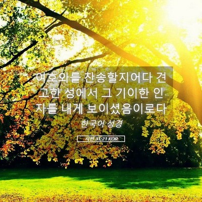 Picture 05 - 시편 31:21 KOR - 여호와를 찬송할지어다 견고한 - Bible Verse Picture