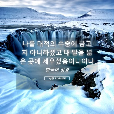 Picture 05 - 시편 31:8 KOR - 나를 대적의 수중에 금고치 - Bible Verse Picture