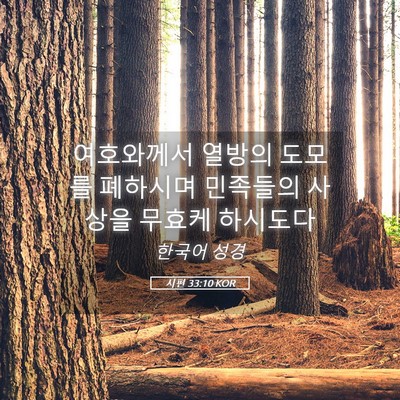 Picture 05 - 시편 33:10 KOR - 여호와께서 열방의 도모를 폐하시며 - Bible Verse Picture
