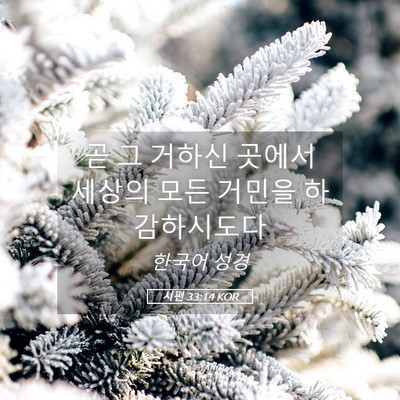 Picture 05 - 시편 33:14 KOR - 곧 그 거하신 곳에서 세상의 모든 - Bible Verse Picture