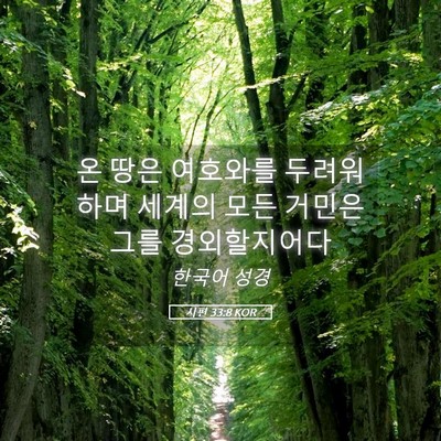 Picture 05 - 시편 33:8 KOR - 온 땅은 여호와를 두려워 하며 - Bible Verse Picture