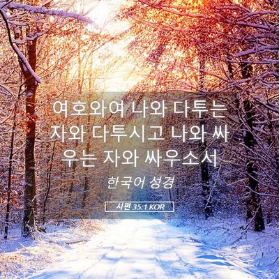 Picture 05 - 시편 35:1 KOR - 여호와여 나와 다투는 자와 다투시고 - Bible Verse Picture