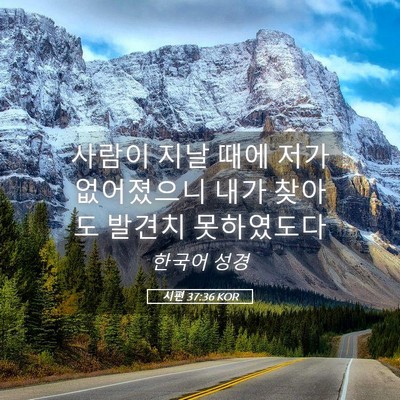 Picture 05 - 시편 37:36 KOR - 사람이 지날 때에 저가 없어졌으니 - Bible Verse Picture