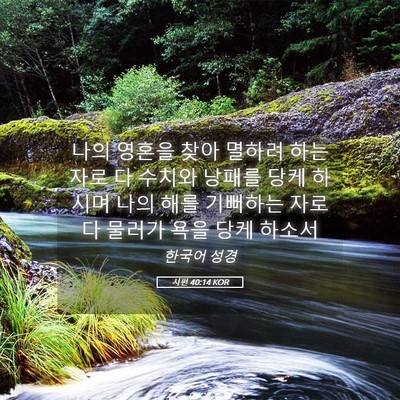 Picture 05 - 시편 40:14 KOR - 나의 영혼을 찾아 멸하려 하는 자로 - Bible Verse Picture