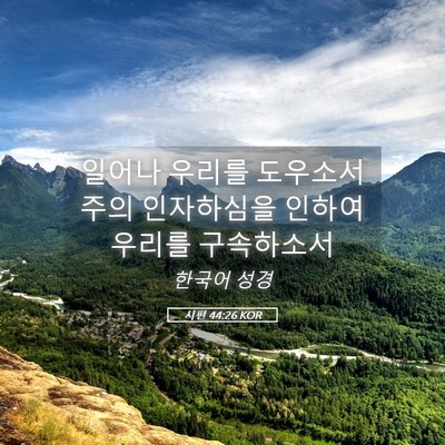 Picture 05 - 시편 44:26 KOR - 일어나 우리를 도우소서 주의 - Bible Verse Picture