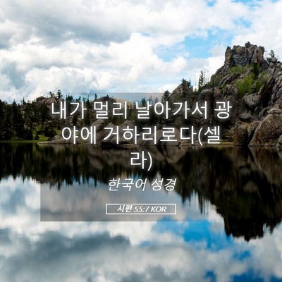 Picture 05 - 시편 55:7 KOR - 내가 멀리 날아가서 광야에 - Bible Verse Picture
